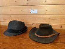 Pair Mens Stylish Hats, with Stetson Fedora