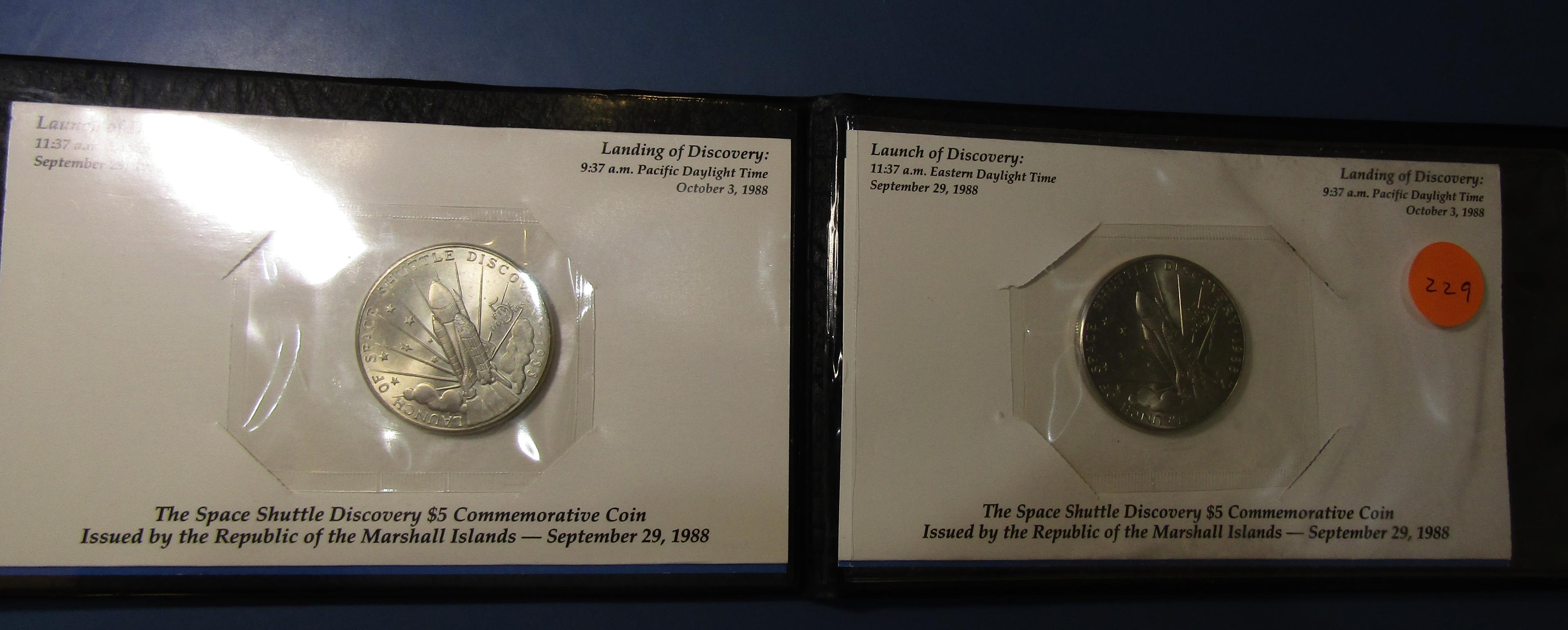 1988 LAUNCH OF DISCOVERY COIN SET (2 COINS)