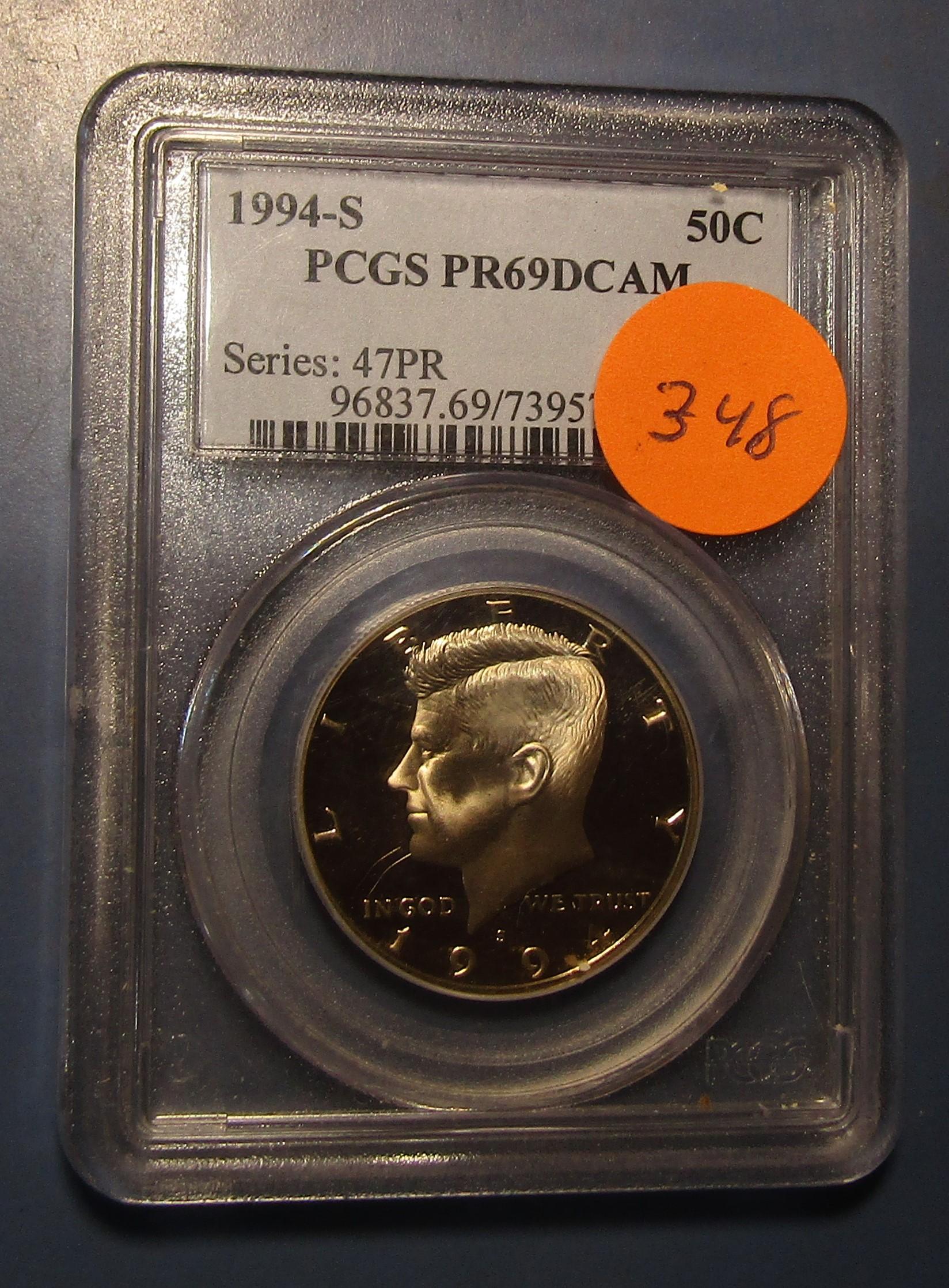 1994-S KENNEDY HALF DOLLAR PCGS PF-69 DEEP CAMEO