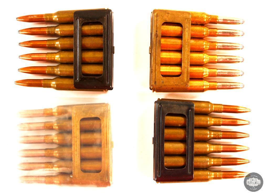 24 Rounds 6.5 Carcano Ammunition Loaded into 6rd Clips