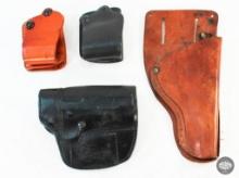 4 Assorted Leather Pistol Holsters - Galco - Don Hume - OJ Snyder - Gould & Goodrich