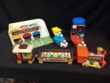 Vintage Fisher Price Dump Truck and Chug Chug Train Toy
