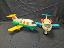 (2) FISHER PRICE PULL ALONG AIRPLANES