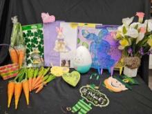 EASTER DECOR including Window Clings, Carrots, outdoor Bunny Lighted,