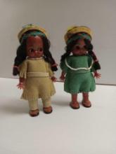 2 Vintage wyoming indian dolls