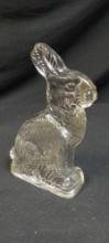 Vintage glass rabbit candy holder