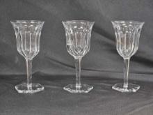 (3) Vintage BACARRAT CRYSTAL Malmaisson WINE CLARET GOBLET GLASSES