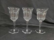 (3) Vintage BACARRAT CRYSTAL Malmaisson WINE CLARET GOBLET GLASSES