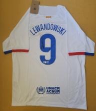 Robert Lewandowski FC Barcelona Autographed Nike 23-24 Away Jersey GA coa