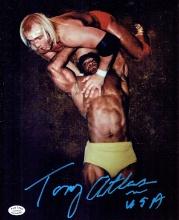 Tony Atlas WWE/WWF Autographed 8x10 Powerslamming Hogan Photo Full Time coa