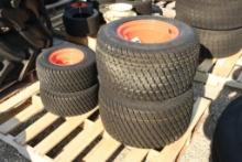 FOUR TIRES & RIMS TO FIT KUBOTA COMPACT TRACTOR (UNUSED)