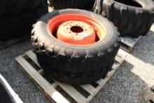 TWO FIRESTONE 9.5-24 TURF TIRES& 8 BOLT CENTERS