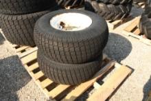 TWO GALAXY 12LLX16 TURF TIRES WITH 6 BOLT RIMS (UNUSED)