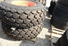 TWO FIRESTONE 18.4-26 TURF TIRES & RIMS WITH 8 BOLT CENTERS