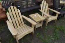 Amish Made Adirondak Chair Set with Table