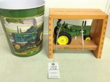 John Deere A, 40th Anniversary Commorative Tractor & waste basket