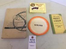 manual, cards, Oliver paper plate & Farmers pocket ledger