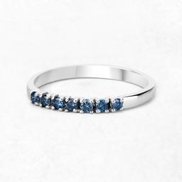 14KT White Gold 0.22ctw Blue Diamond Ring