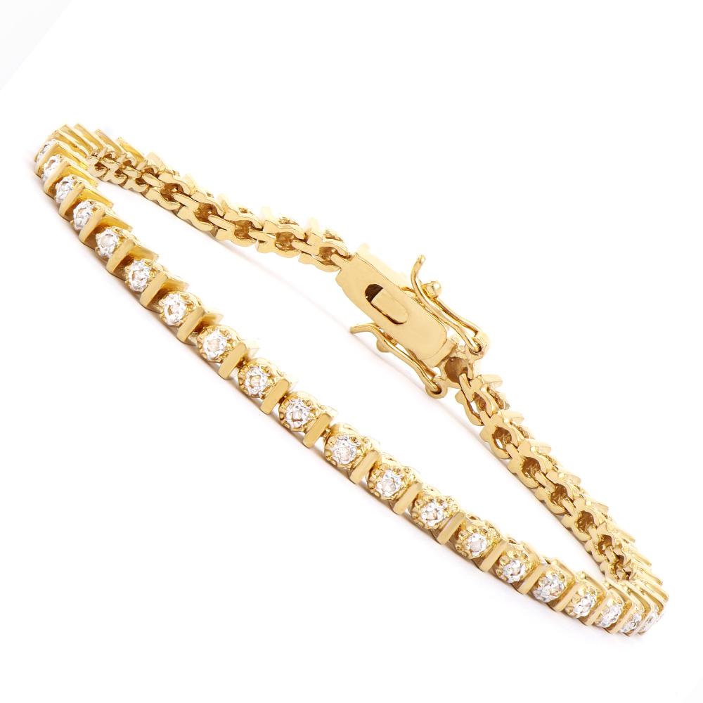 Plated 18KT Yellow Gold Diamond Bracelet