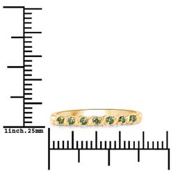 14KT Yellow Gold 0.16ctw Green Diamond Ring