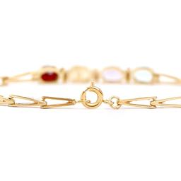 Plated 18KT Yellow Gold 3.35cts Multistone, Diamond Bracelet