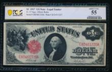 1917 $1 Legal Tender Note PCGS 55