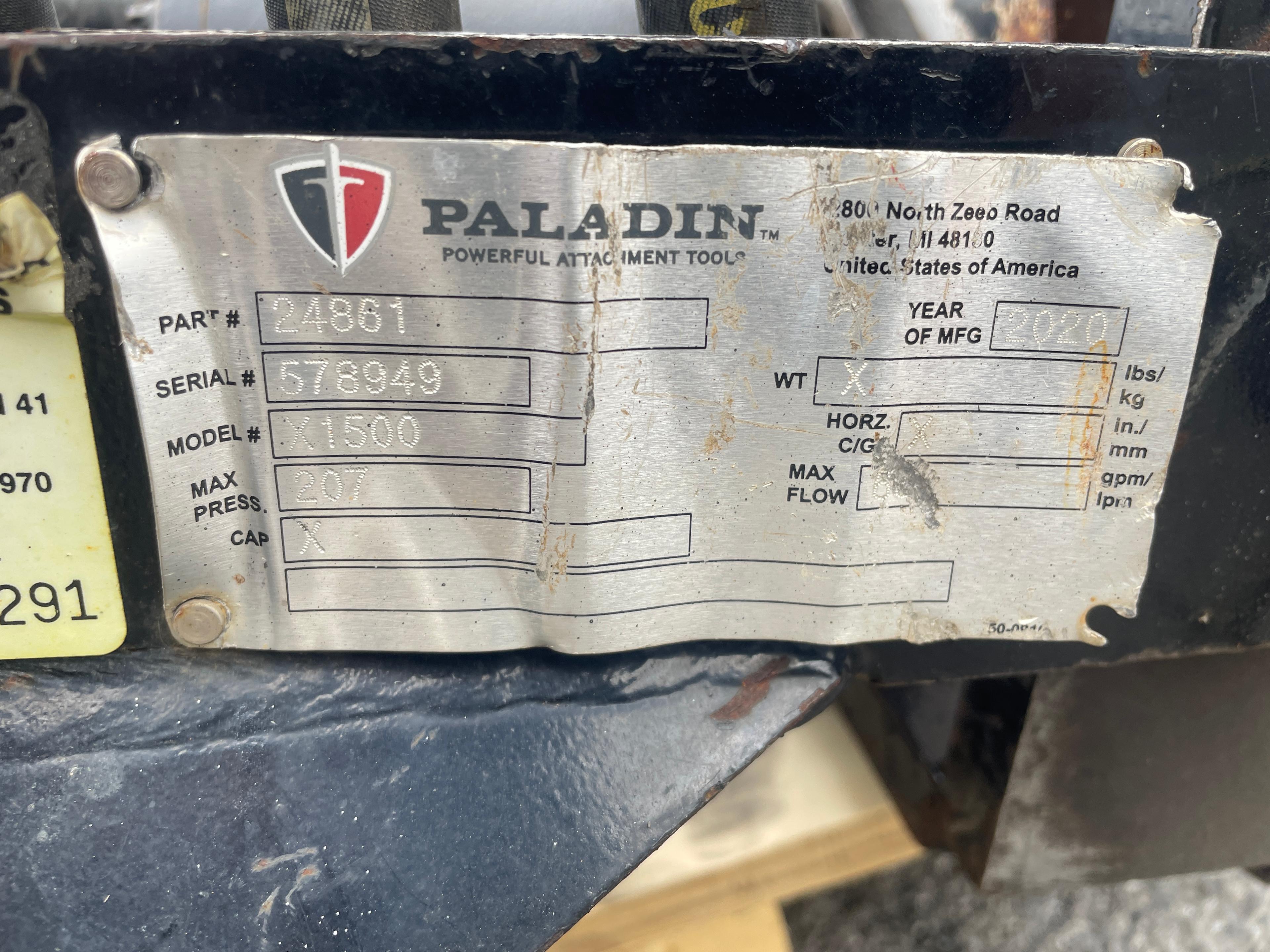 Used Paladin Mini Quick Attach Auger Drive