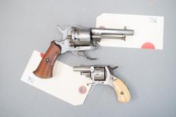 (2) Antique Belgian Pinfire & Rimfire Revolvers