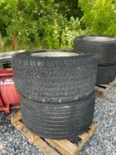 Lot Of (2) Michelin 455/55R22.5 Rims/Tires