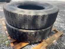 Used (2) Bridgestone 11R22.5 Radial Tires