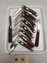 (10) Vintage Schrade Walden Folding Knives