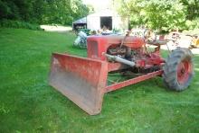 Allis Chalmers WC with 86" hydraulic lift push blade, narrow front, 5.50-16 fronts, 13-24 rears, Ser