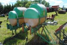 Pair of saddle tanks with brackets, 210+/- gallones each