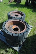 Set of 4 Solid skidsteer tires, 8-bolt