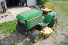 John Deere 425 All-wheel steer riding mower with 54" deck, shows 2,514 hours