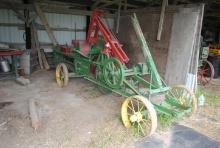 1918 John Deere Junior Dain stationary baler with wire, makes 14"x18" bales, has been shedded, it wo