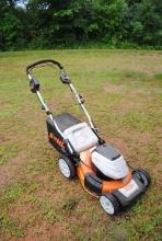 Stihl RMA 460V electric battery powered 18" push mower with bagger, Stihl FSA-56 battery powered wee