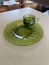 Indiana... thumbprint 8 place setting King's Crown green luncheon set.......Shipping
