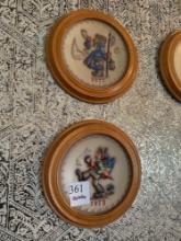 Goebel Plates in round wooden frames 1972-1989 (Missing 1982,1985 and 1987)