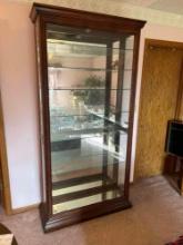 Lighted Large Glass Display Case with side glass doors, 7 shelves...13? D 85? H 40? W (REALLY NICE!)