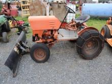 PowerKing 3pt Tractor w/ Snowplow, 14HP, Rear Tires have Calcium & Chains