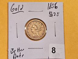 GOLD! Better Date 1856 Gold Liberty Head $2.5 Quarter Eagle