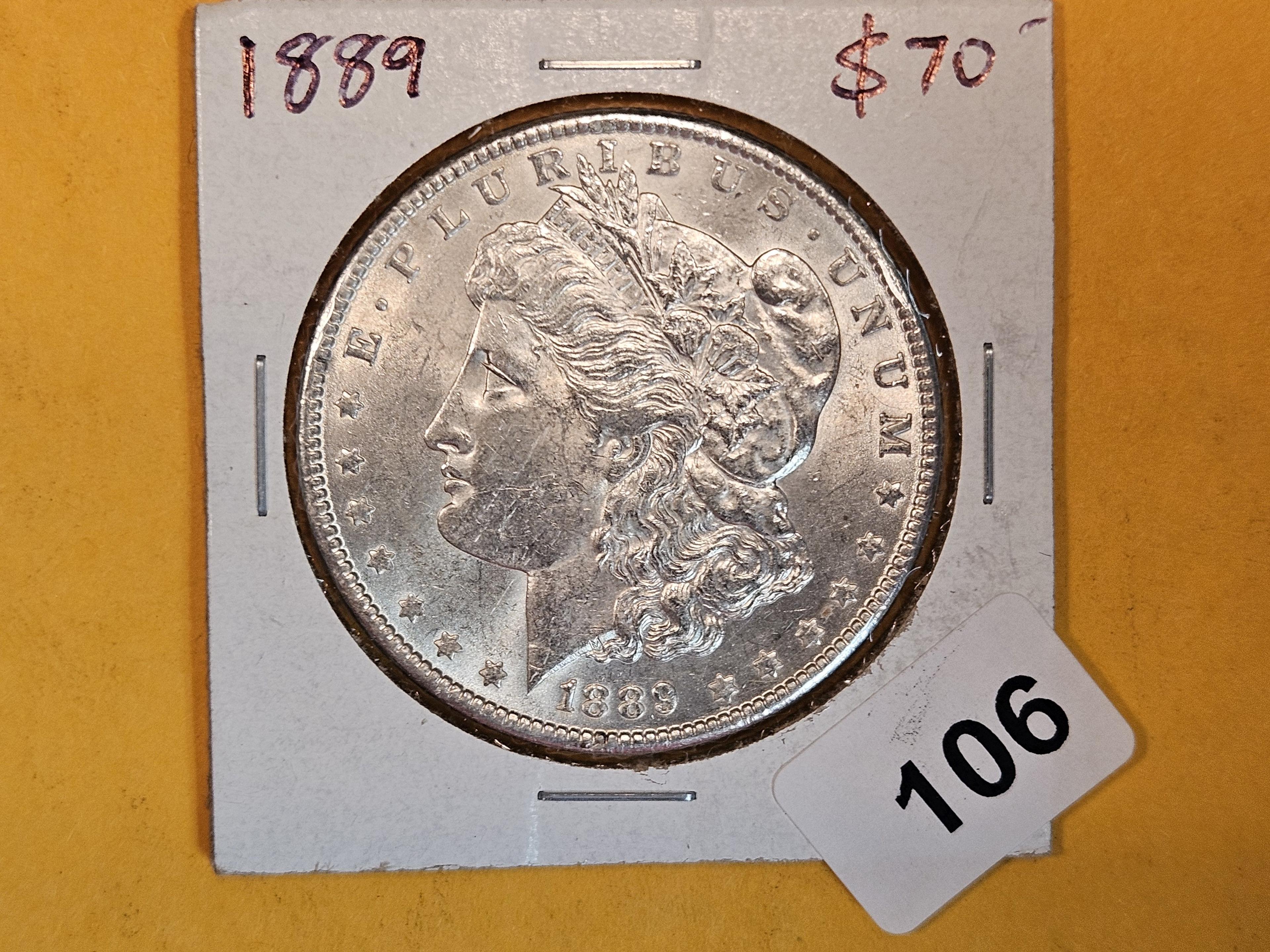 Choice Brilliant Uncirculated 1889 Morgan Dollar