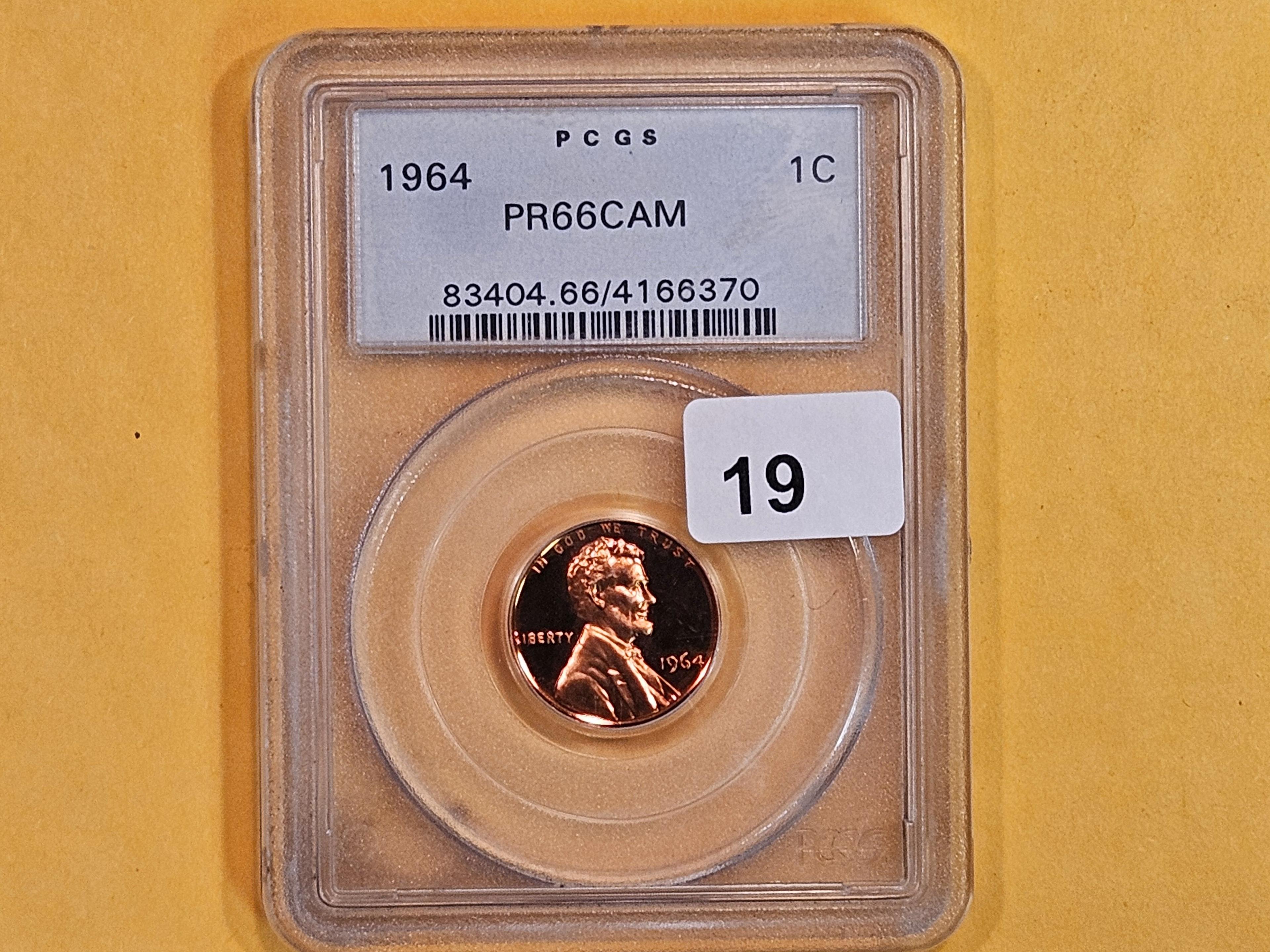 PCGS! OGH 1964 Lincoln Cent in Proof 66 CAMEO