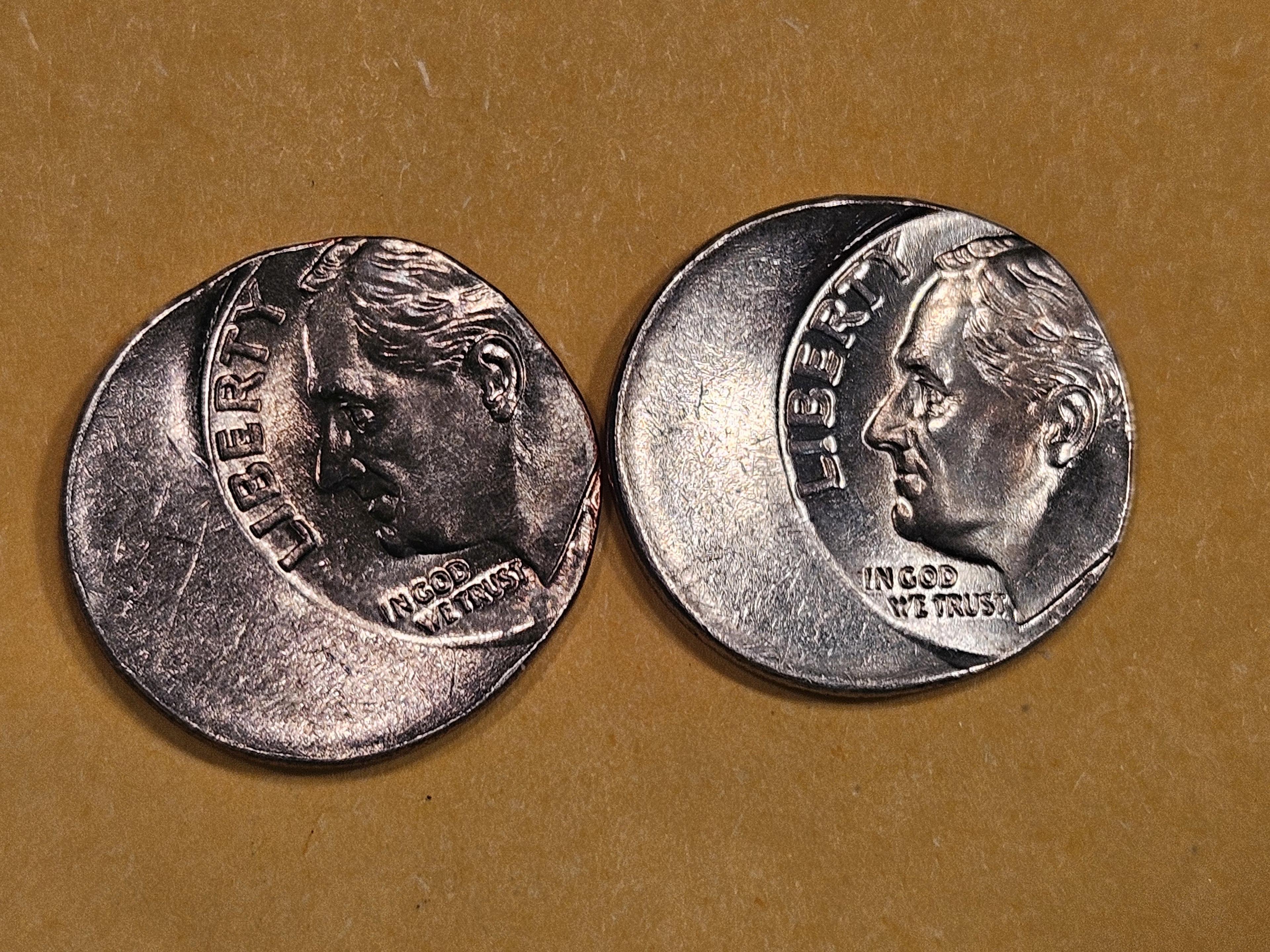 ERRORS! Two Very Choice Brilliant Uncirculated Roosevelt Dimes