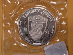 1993 Liberty Lobby silver round