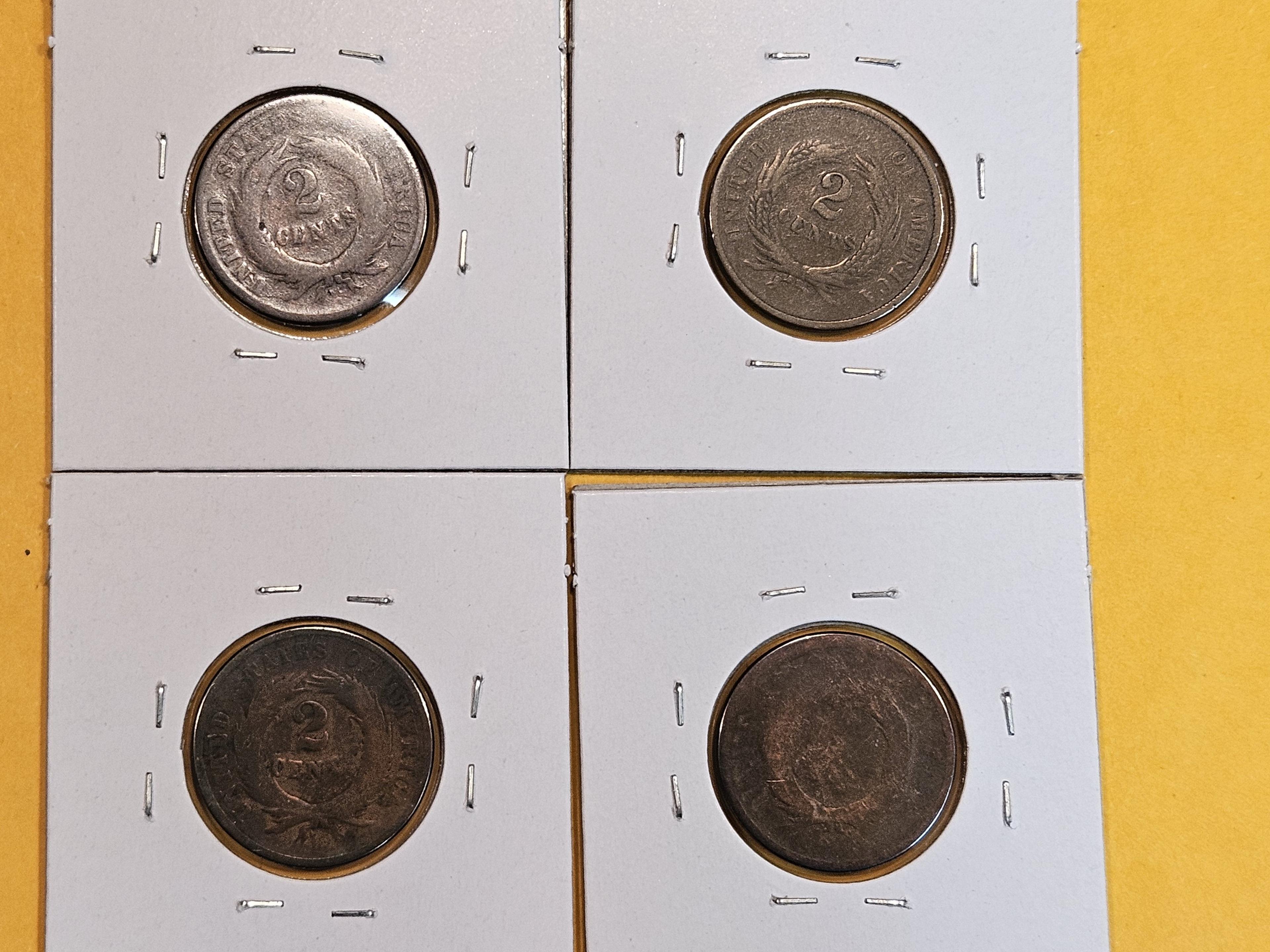 Four 2-Cent pieces