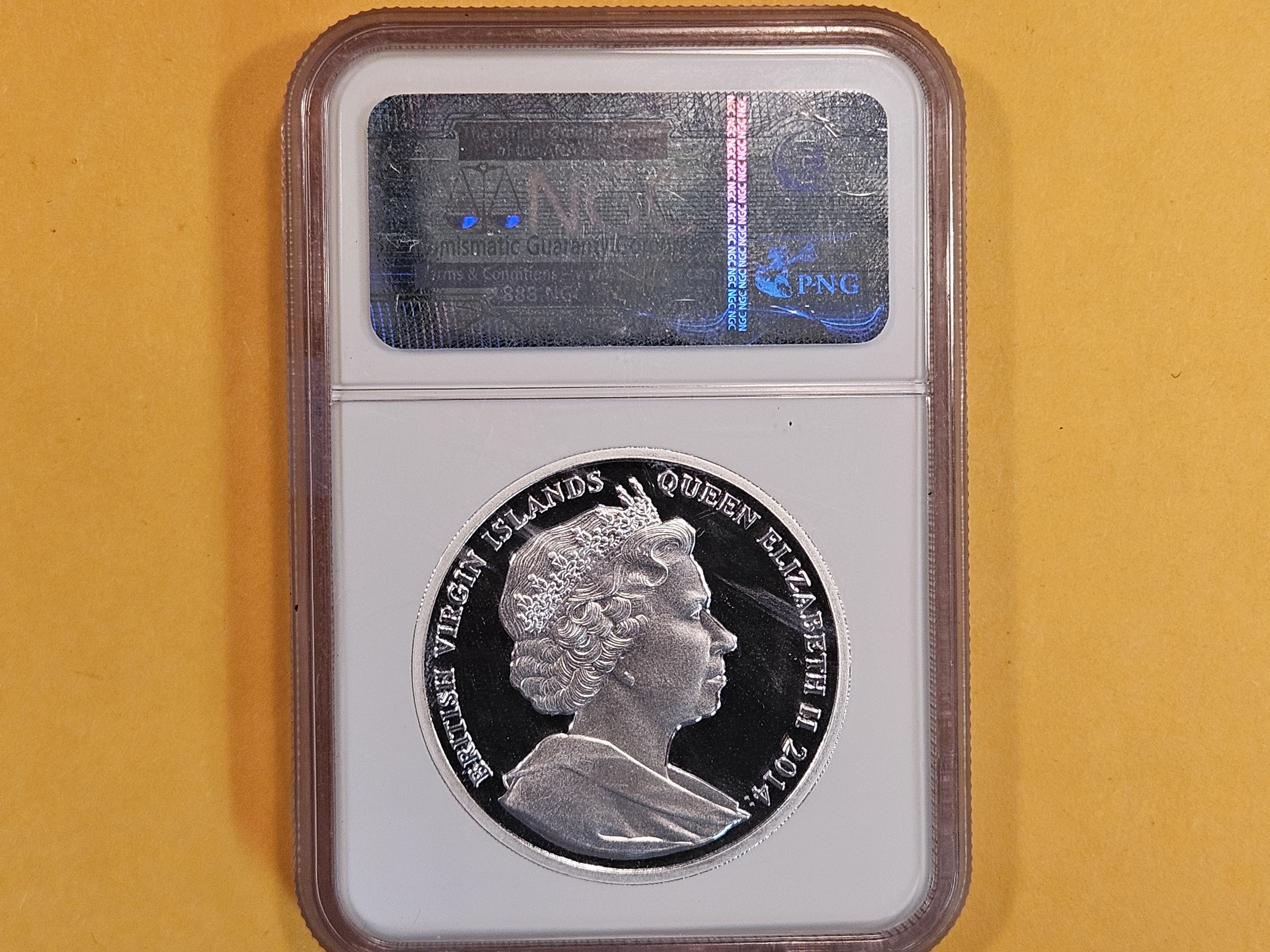 GEM! NGC 2014 British Virgin Islands Silver 10 dollars in Proof 69 Ultra Cameo