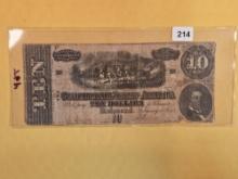 1864 Confederate Ten Dollars