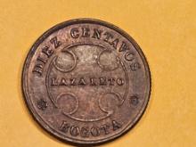* 1901 Colombia 10 centavos